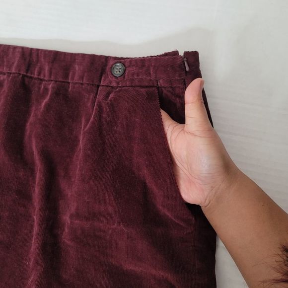 Banana Republic Curdoroy Mini Skirt, Sz.14, Maroon - Picture 3 of 10